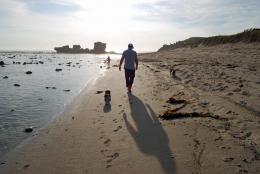 strolling on shelly beach